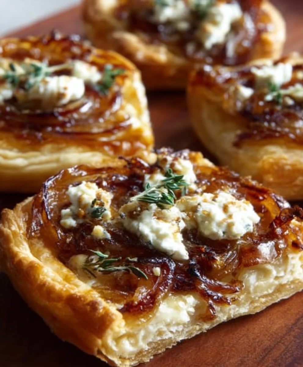 Caramelized Onion Goat Cheese Tarts - Easy Recipe