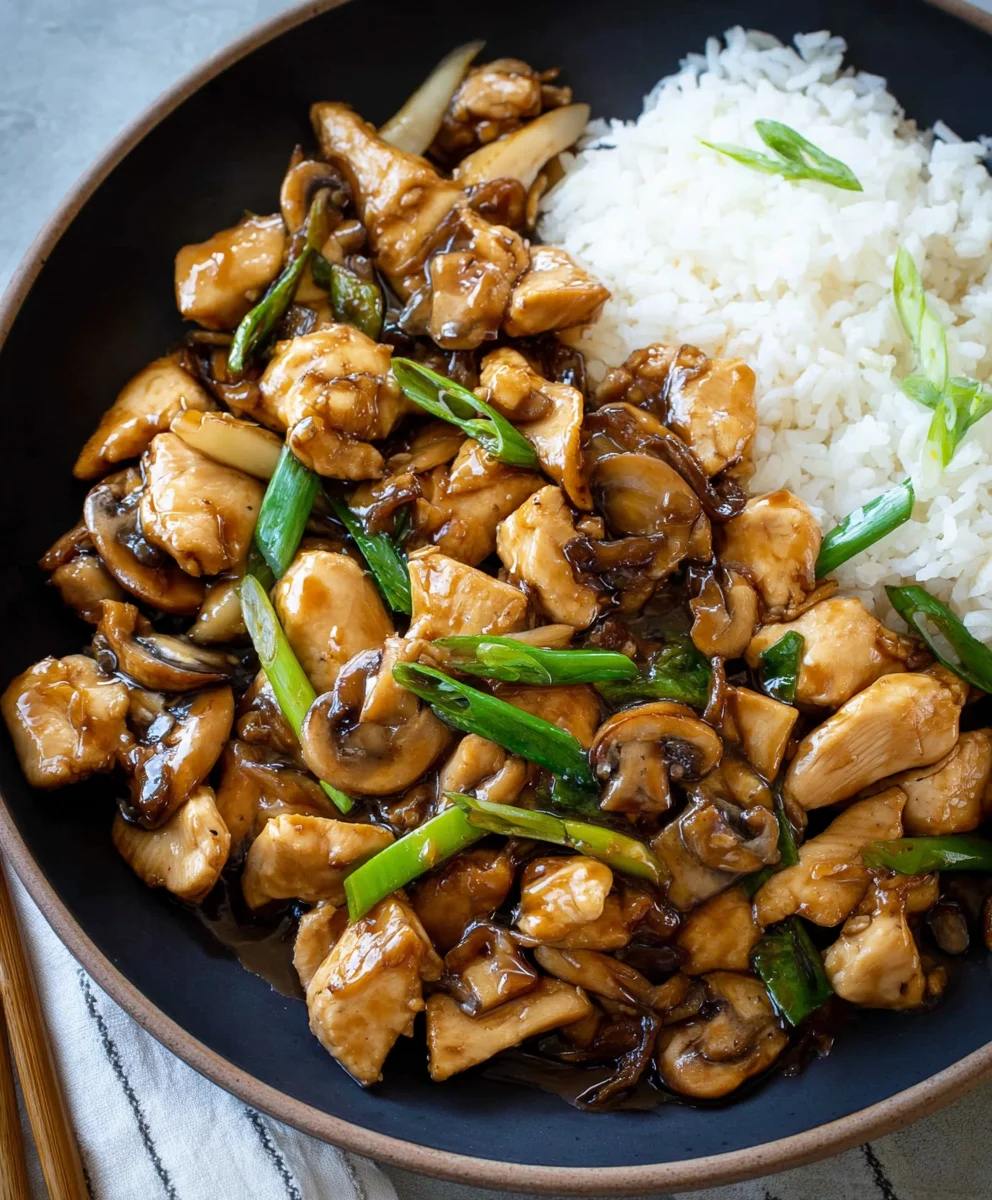 Easy Chicken Mushroom Stir-fry- Takeout Style