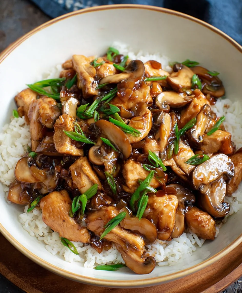 Easy Chicken Mushroom Stir-fry- Takeout Style