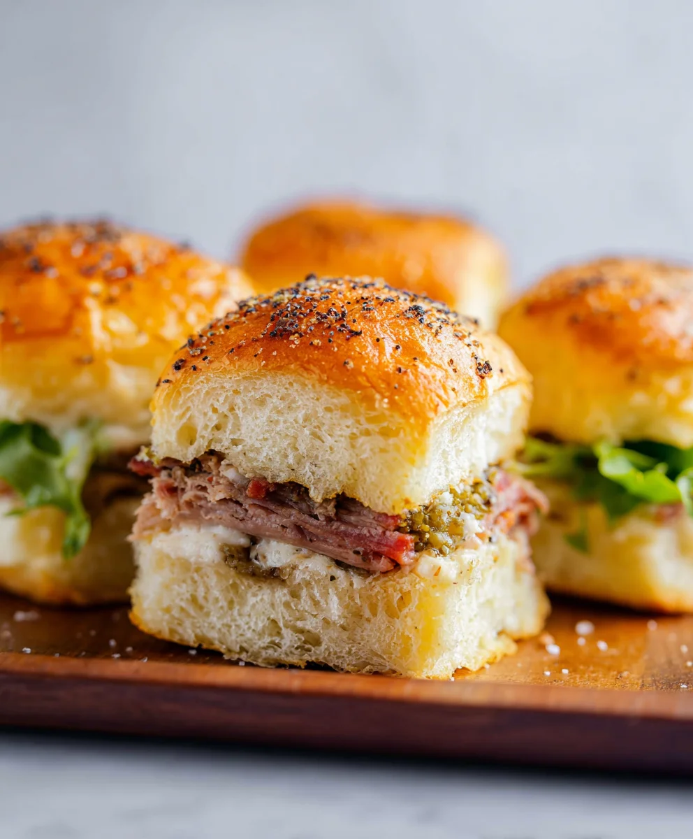 Savory Beef Cuban Sliders- Easy Party Appetizer