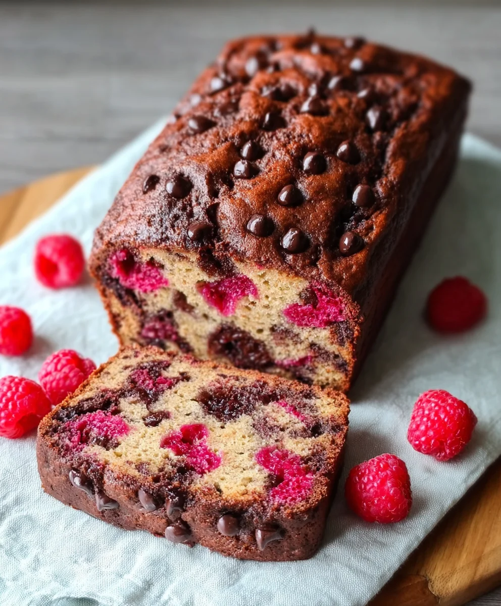 Raspberry Dark Chocolate Banana Bread Recipe