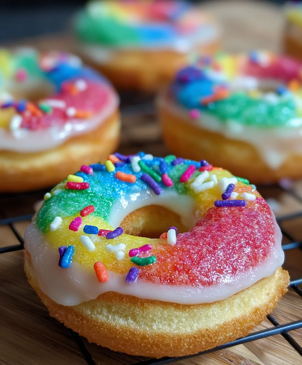 Mini Rainbow Vanilla Bean Donuts- Easy & Delicious Treat