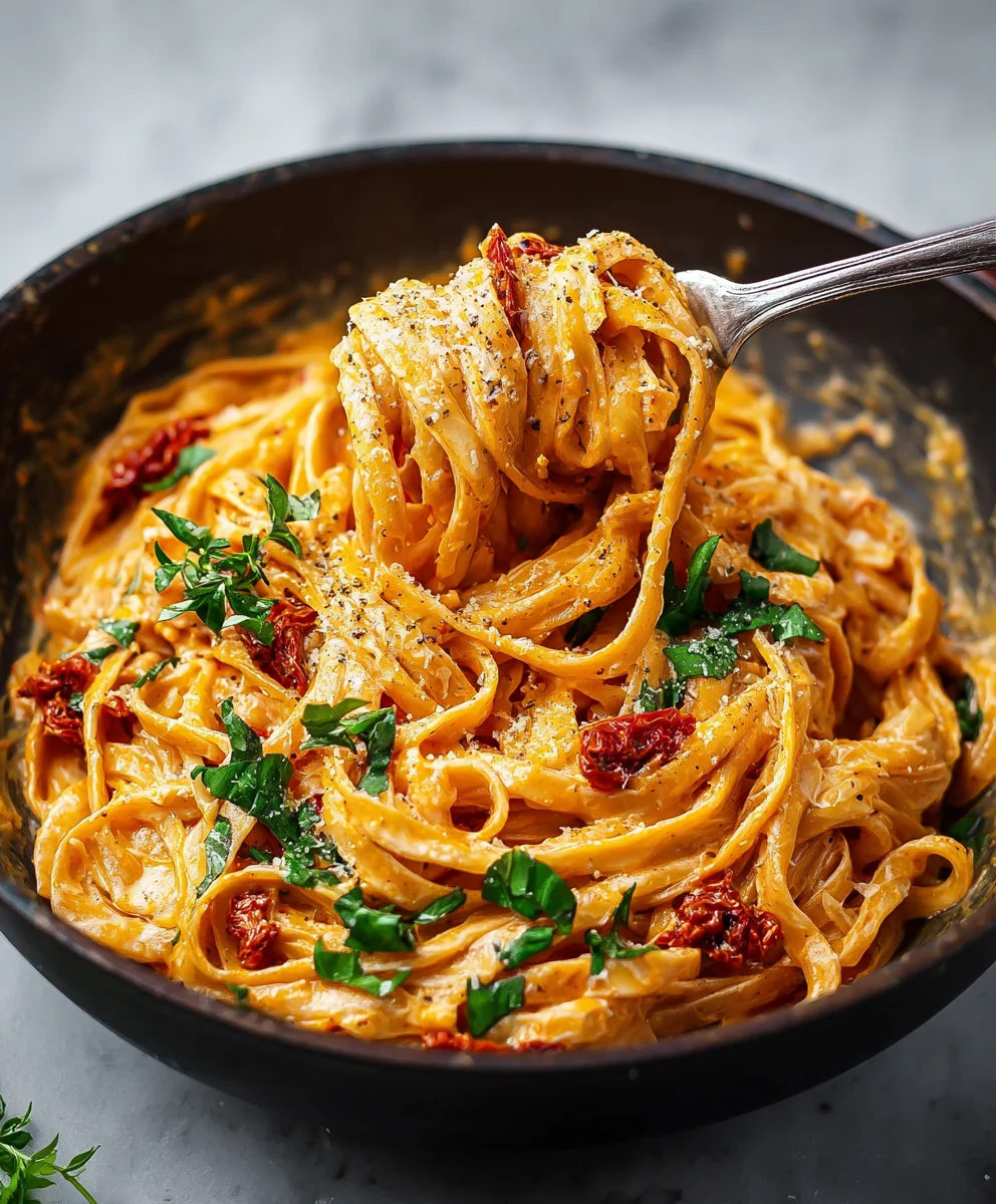 Creamy Vegan Sun Dried Tomato Pasta Recipe