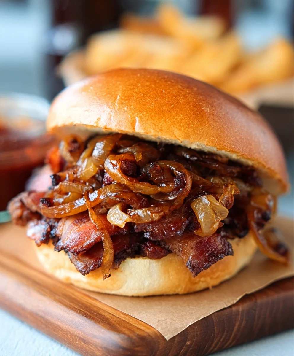 Best Beef Beef Bacon Sandwich Caramelized Onion Recipe