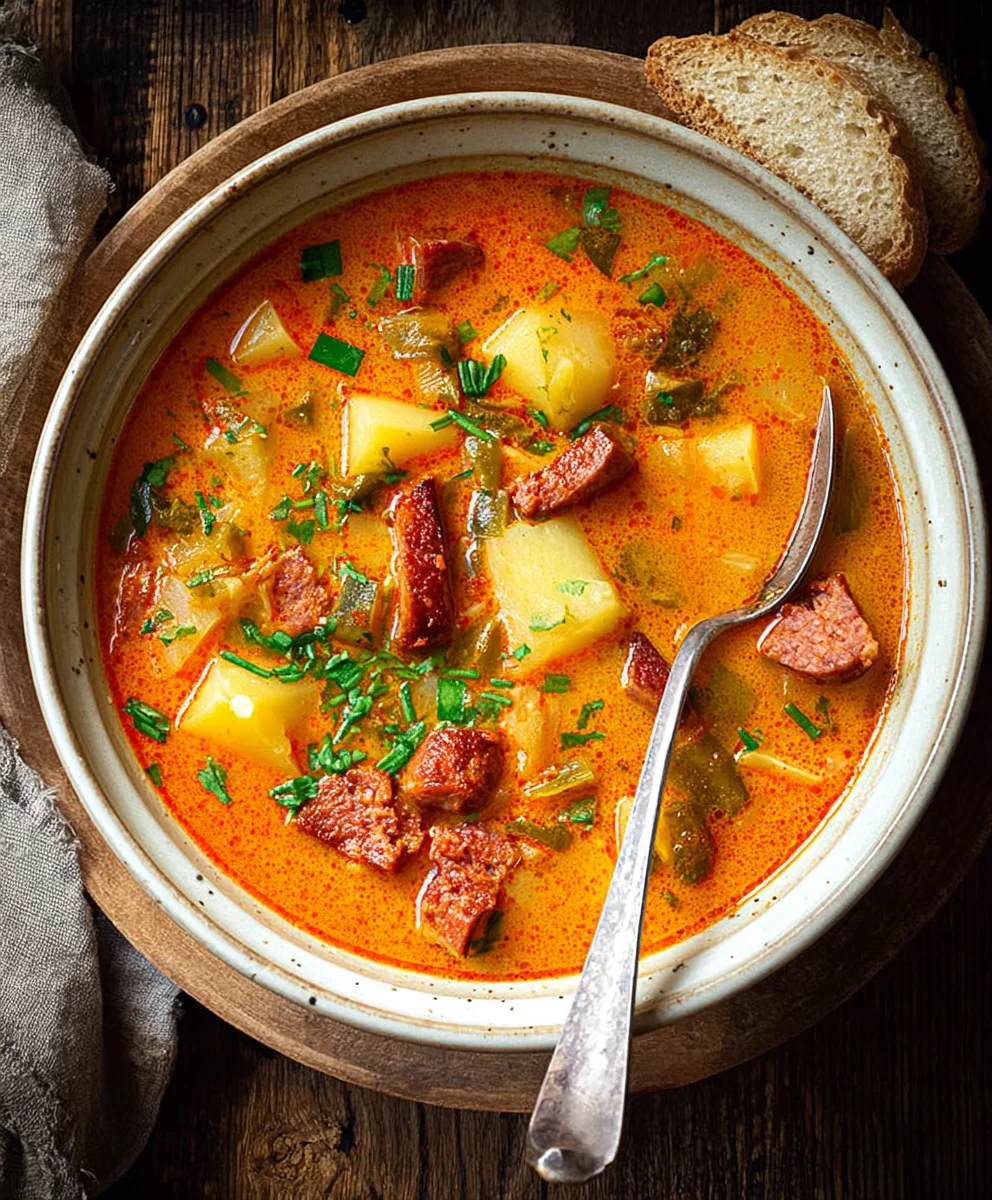 Hearty Spanish Beef Beef Chorizo Potato Soup Recipe