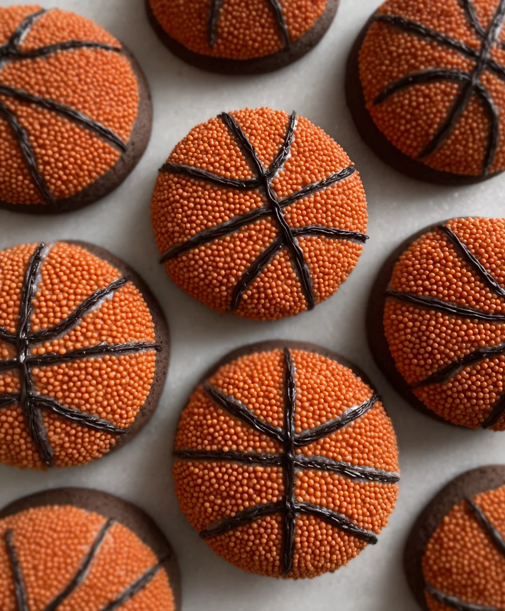 Piping Basketball Cookies-Fun Sweet Treat Recipe