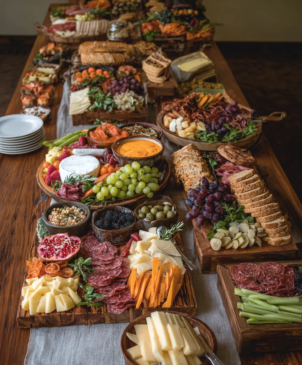 Wedding Grazing Table Ideas-Elegant Buffet Style