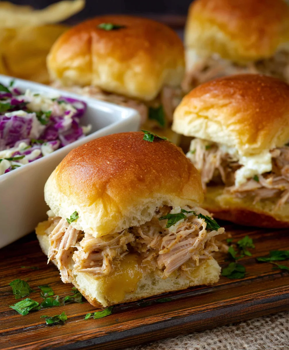 Easy Crock Pot Mississippi Chicken Sliders - Slow Cooker