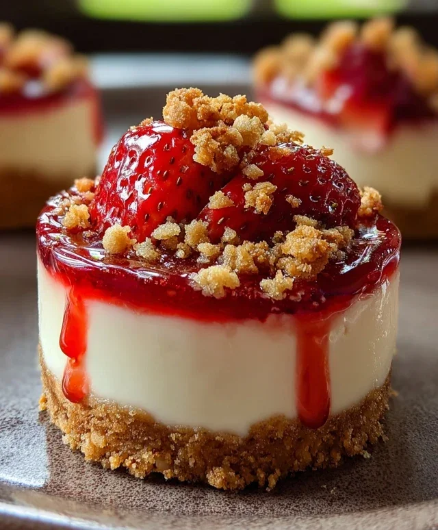 Mini Strawberry Crunch Stuffed Cheesecake