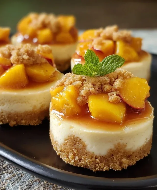 Peach Cobbler Mini Cheesecakes