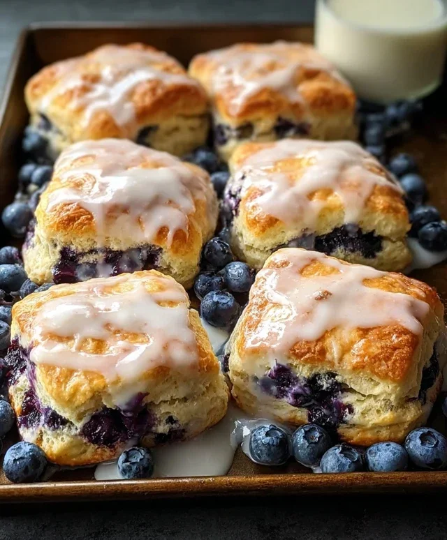 Glazed Blueberry Butter Swim Biscuits