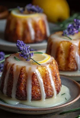 Mini Lemon Cakes With Lavender Glaze