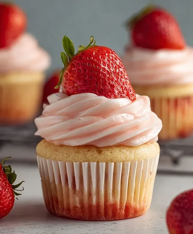Fresh Strawberry Cupcakes