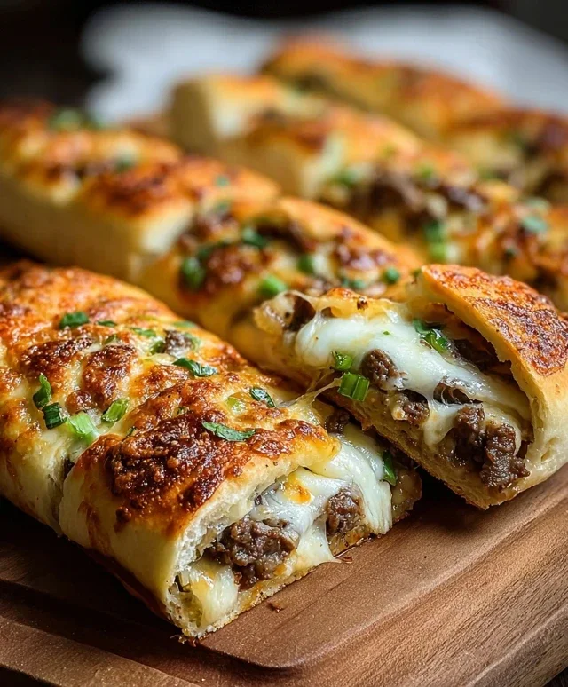 Philly Cheesesteak Stuffed Cheesy Breadsticks