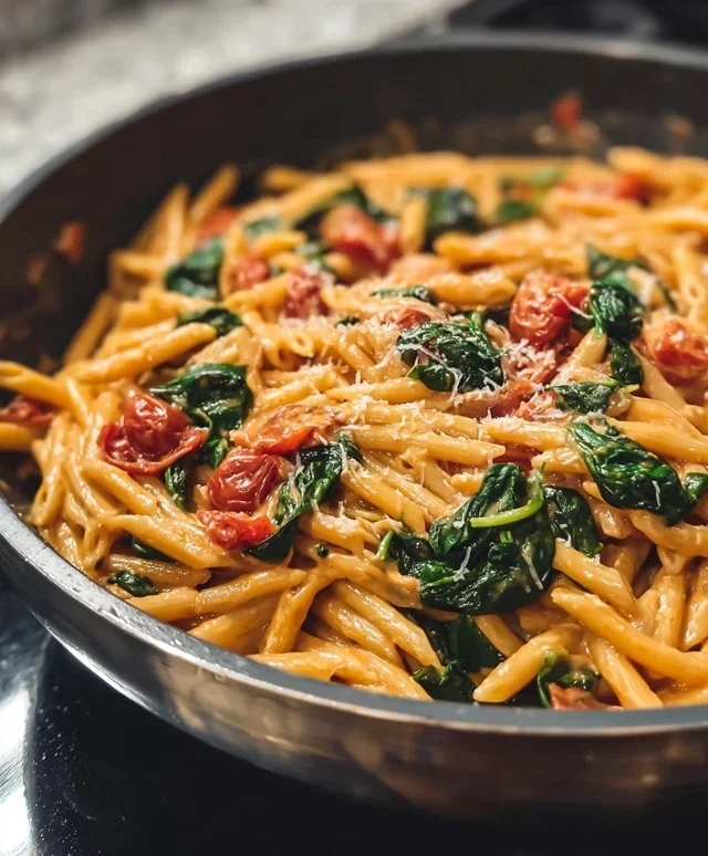 One-Pot Spinach Tomato Pasta