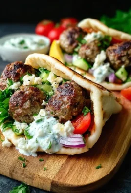 Greek Meatball Pitas