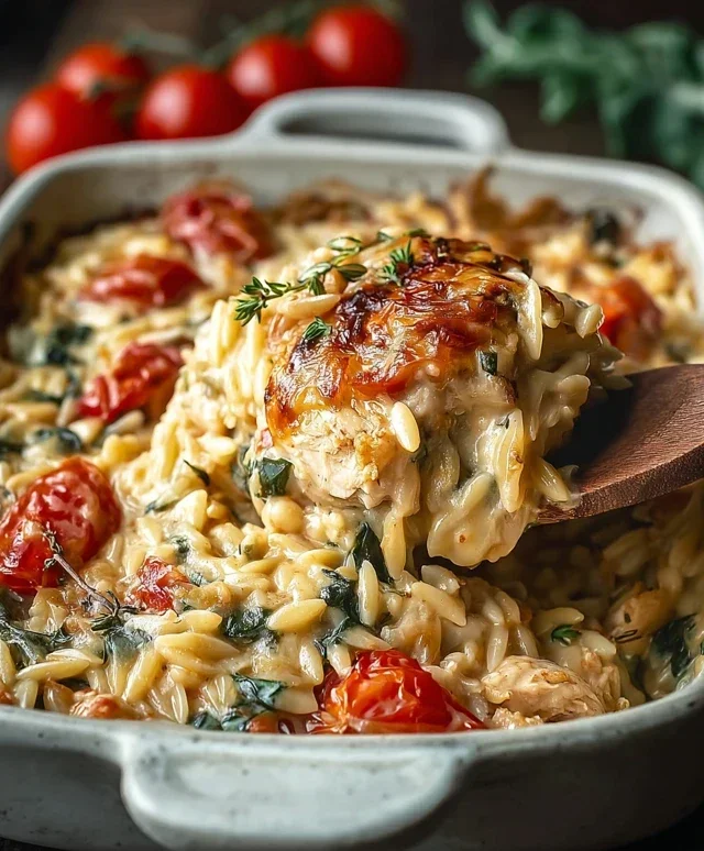 Orzo Tuscan Chicken Bake