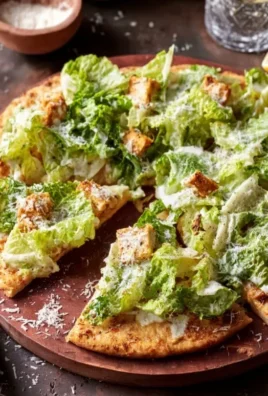 Viral Chicken Crust Caesar Salad Pizza