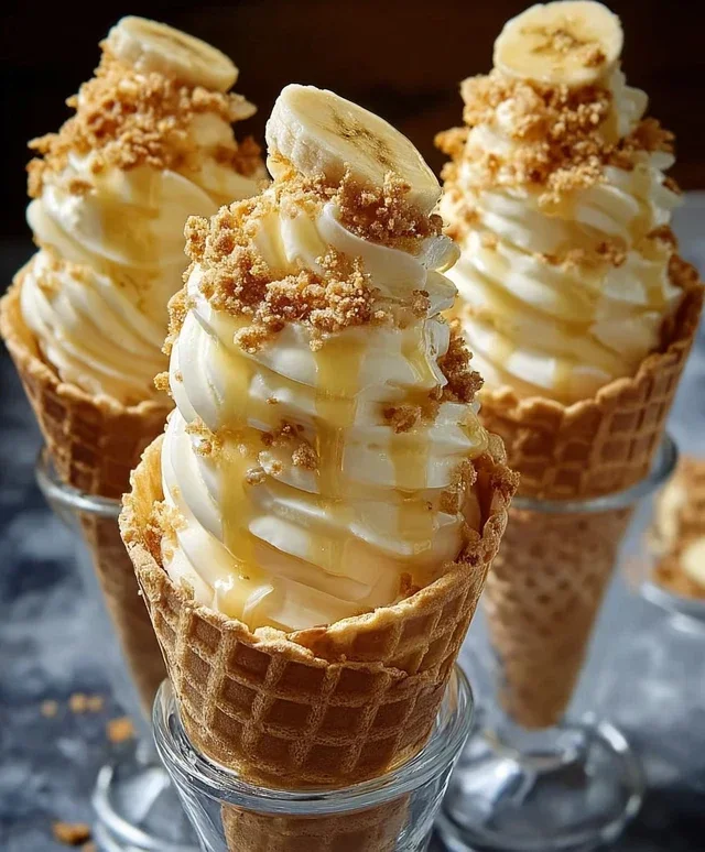Banana Pudding Cheesecake Cones