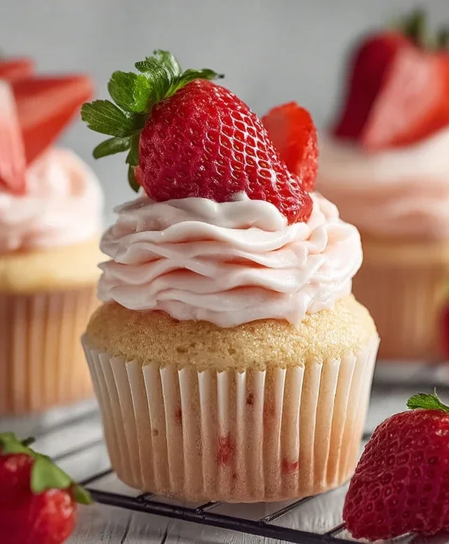 Fresh Strawberry Cupcakes