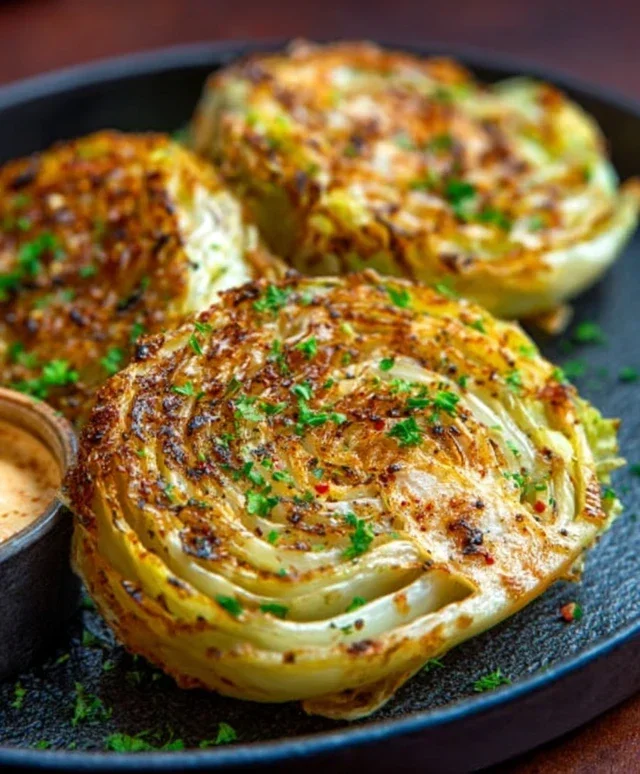 Oven Roasted Garlic Cabbage Steaks