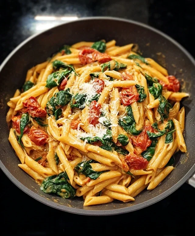One-Pot Spinach Tomato Pasta