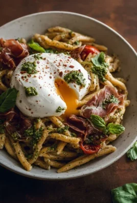 Creamy Basil and Garlic Pasta with Beef Beef Prosciutto and Burrata — Inspired With A Twist