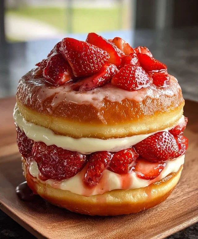 Strawberry Cheesecake Doughnut Burger