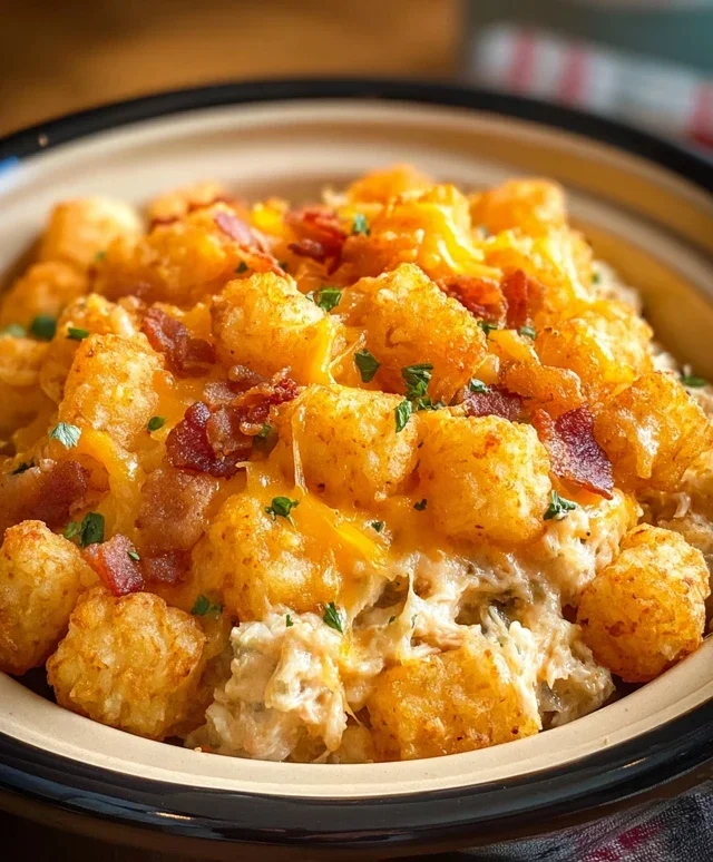 Crock Pot Chicken Tater Tot Casserole