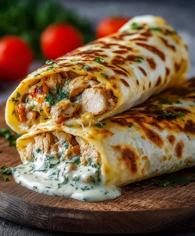 Low Carb Cheesy Garlic Chicken Wraps