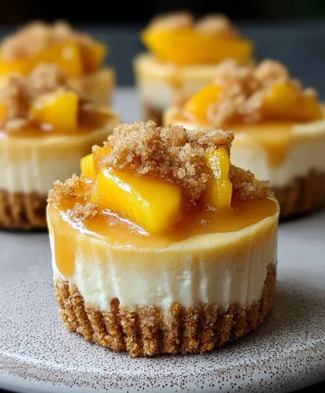 Peach Cobbler Mini Cheesecakes