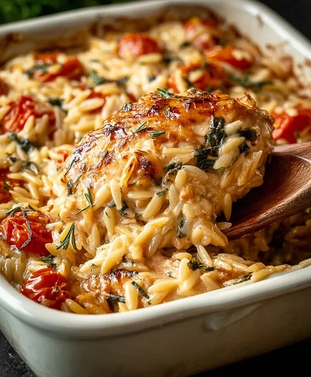Orzo Tuscan Chicken Bake
