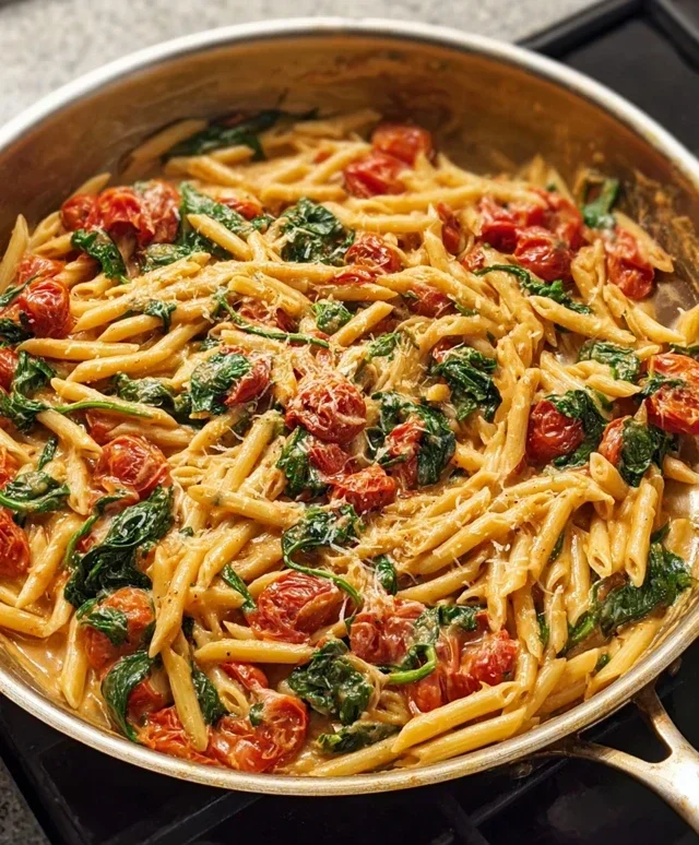 One-Pot Spinach Tomato Pasta