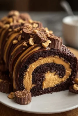 Peanut Butter Cup Chocolate Roll Cake