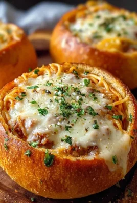 Spaghetti Garlic Bread Bowls