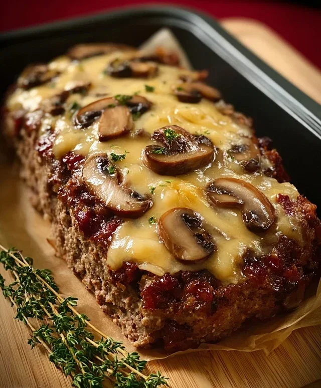 Beef Beef Bacon Mushroom Swiss Meatloaf