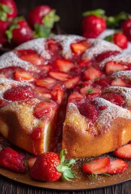 Easy Strawberry Cake with Strawberry Sauce