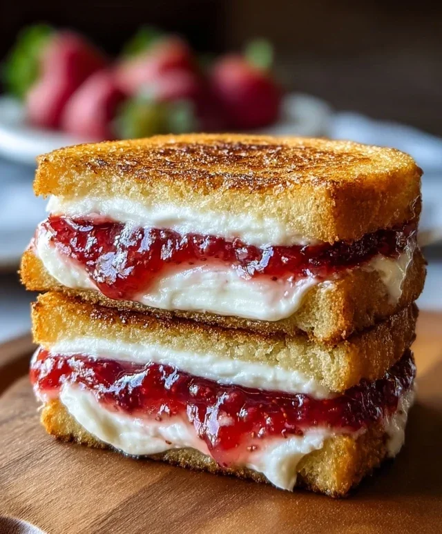 Fried Strawberry Cheesecake Sandwiches
