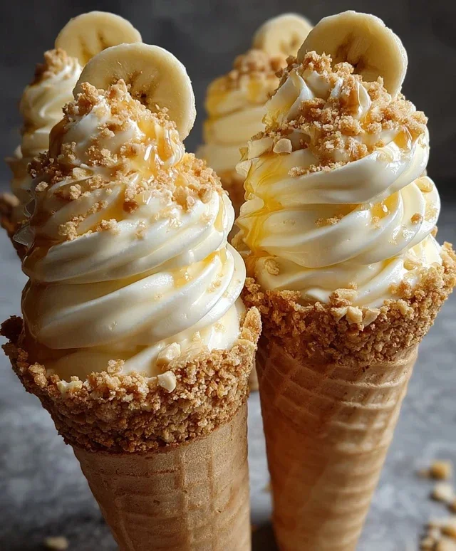 Banana Pudding Cheesecake Cones