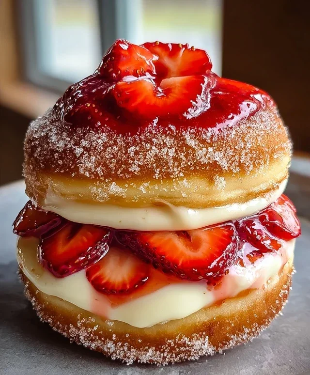 Strawberry Cheesecake Doughnut Burger