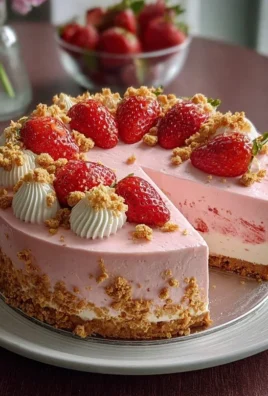 Pink Strawberry Crunch Cheesecake