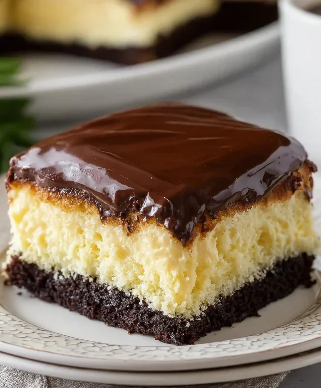 Boston Cream Poke Cake
