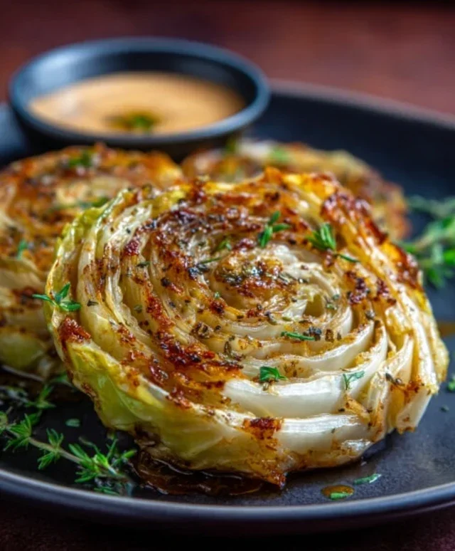 Oven Roasted Garlic Cabbage Steaks