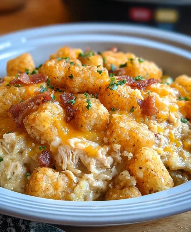 Crock Pot Chicken Tater Tot Casserole