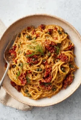 Creamy Sun-Dried Tomato Pasta with Capers and Dill