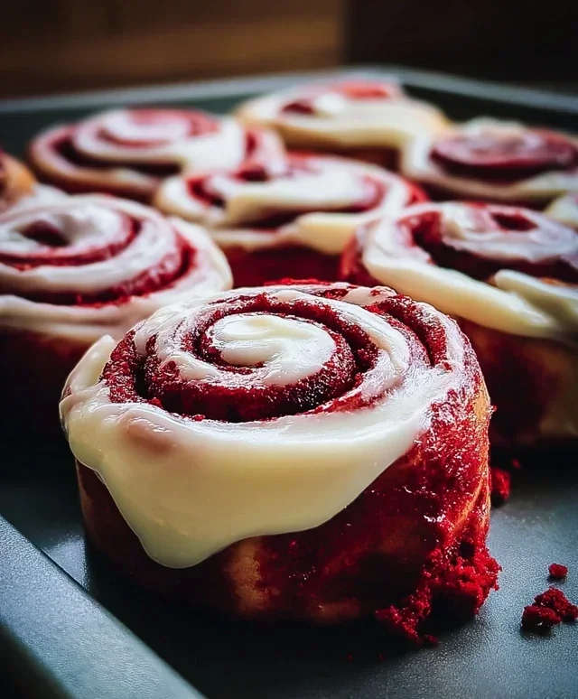 Red Velvet Cinnamon Rolls with Cream Cheese Icing