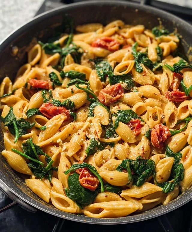 One-Pot Spinach Tomato Pasta