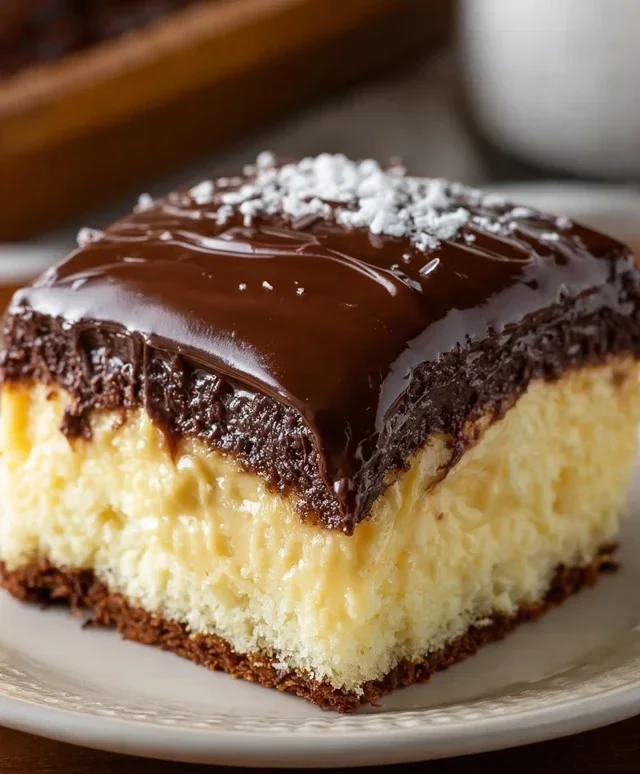 Boston Cream Poke Cake