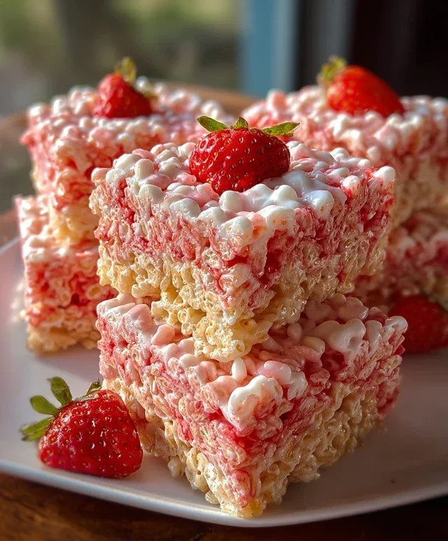 Strawberry Crunch Rice Krispie Treats