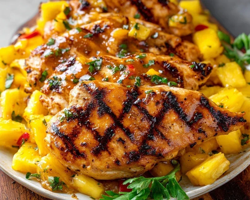 Grilled Mango Pineapple Chicken